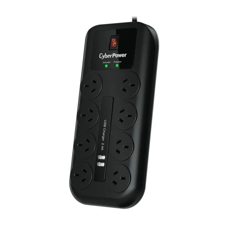 Cyberpower 8-Port Surge Protector With 2 Usb Charging Ports 1