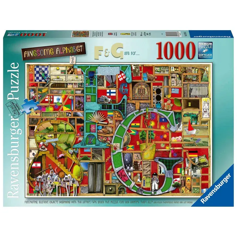 Ravensburger 1000Pc Awesome Alphabet F & G Puzzle 1