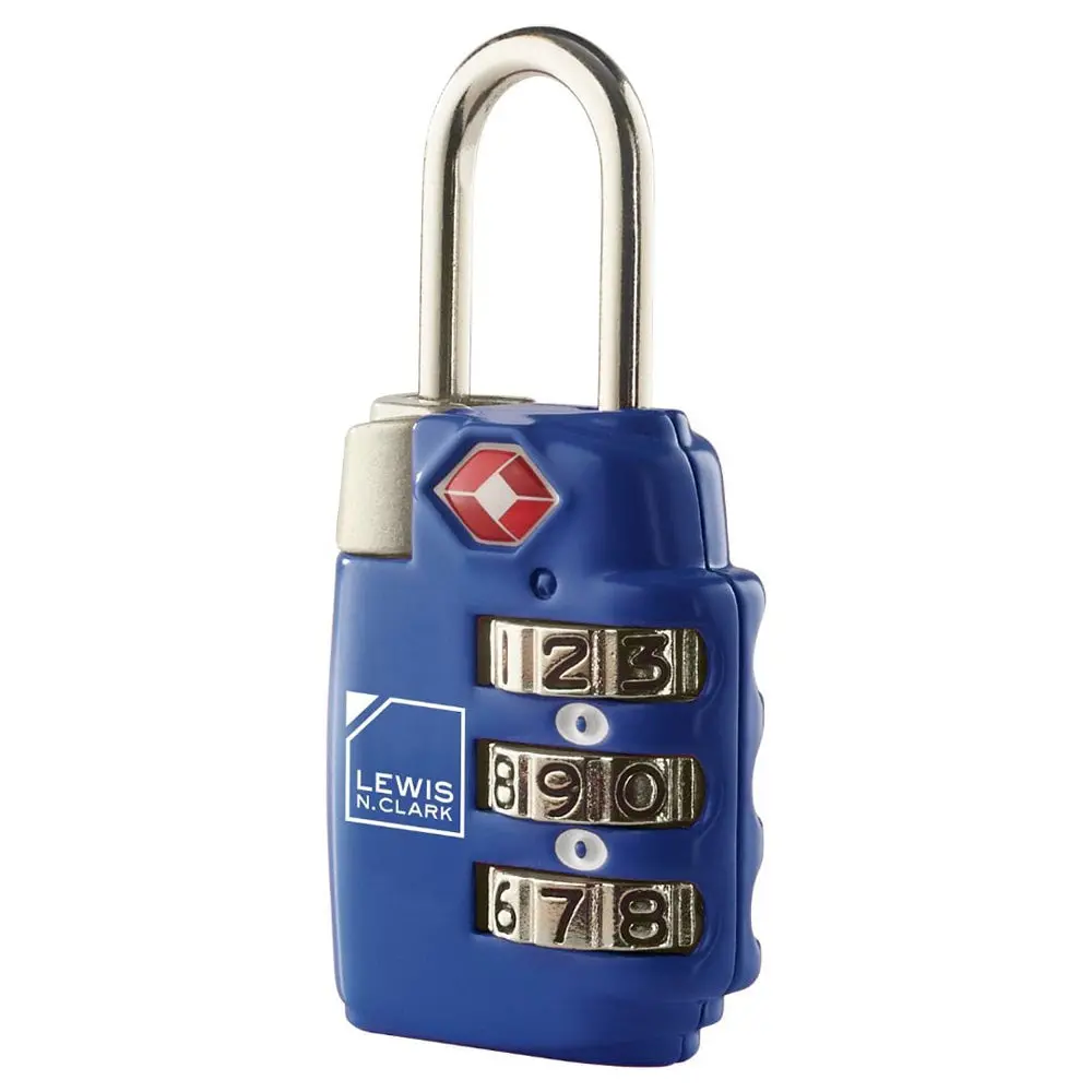 Lewis N. Clark Tsa Combination Secure Padlock For Suitcase & Luggage Blue 1