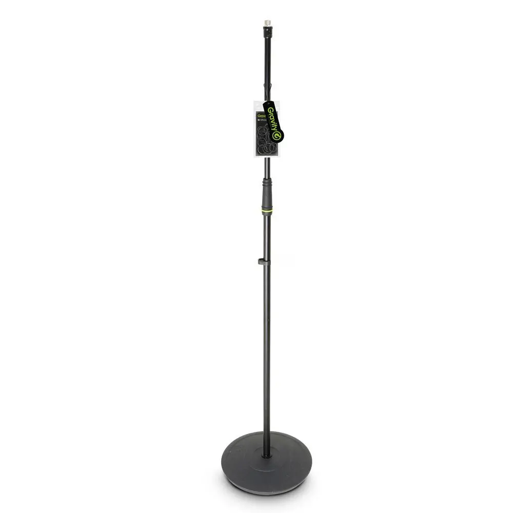 Gravity Straight Mic Stand With Round Base 160Cm (Black) 1