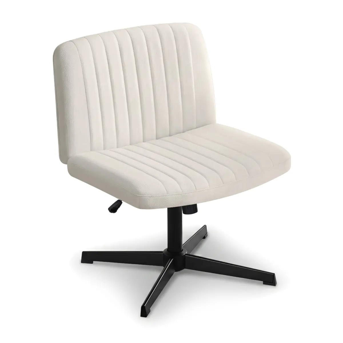 Artiss Criss Cross Fabric Office Chair No Wheels (Beige) 1