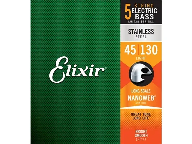 Elixir 5-String Bass Guitar Strings - Medium 1
