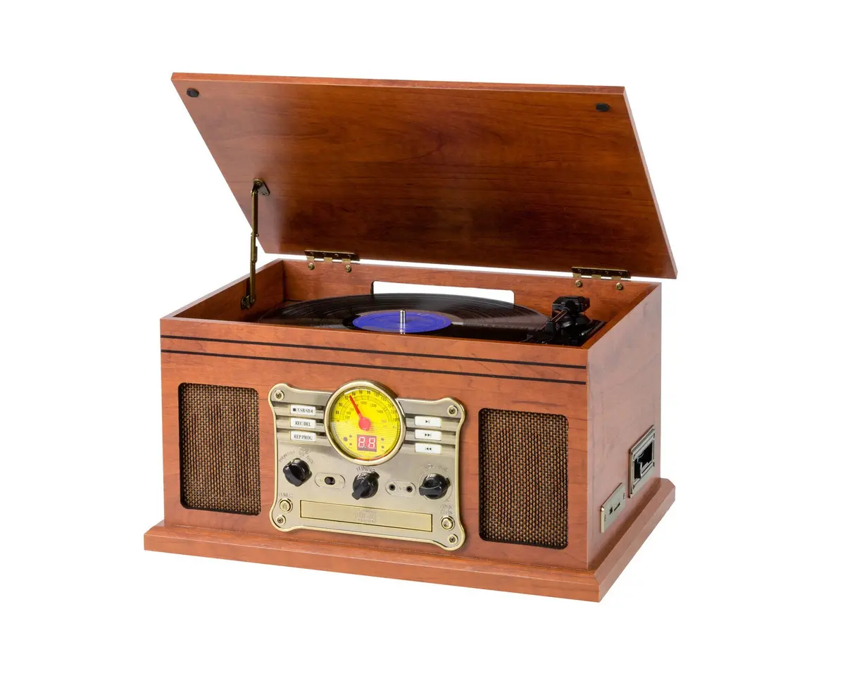 Lenoxx Vinyl, Turntable, Wireless Streaming Cd Player In 1 Retro Music Centre 1