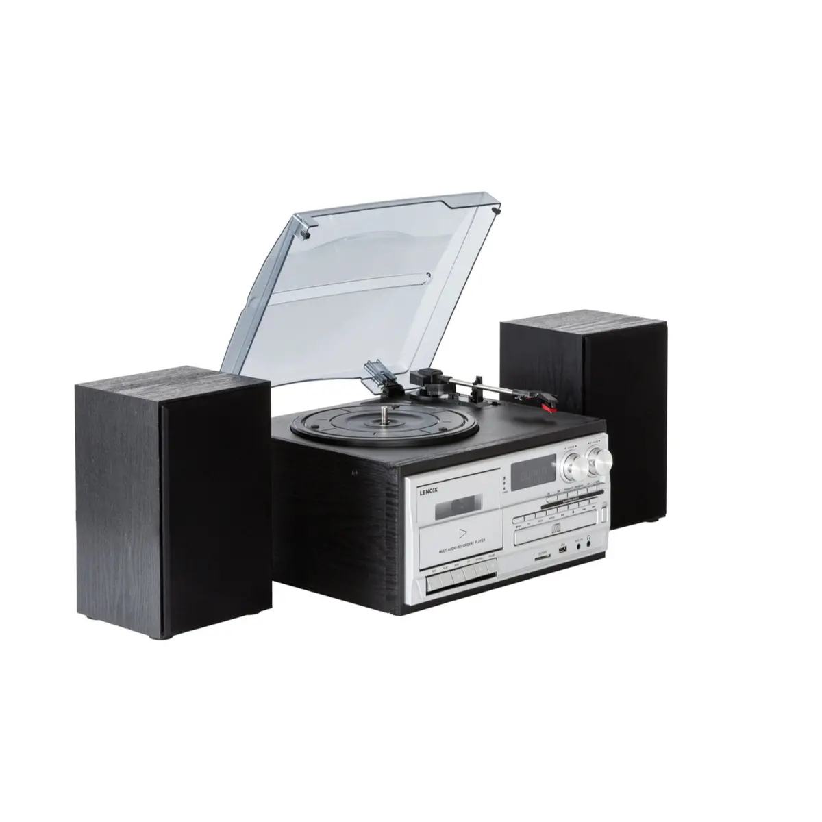 Lenoxx Audio Home Entertainment System Cd/Cassette/Vinyl Player (Black) 1