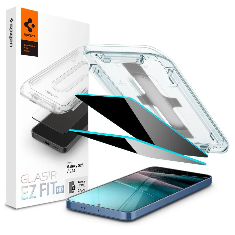 Spigen Samsung Galaxy S25 Glas.Tr Ez Fit Hd Privacy 2Pcs Screen Protector - Black 1