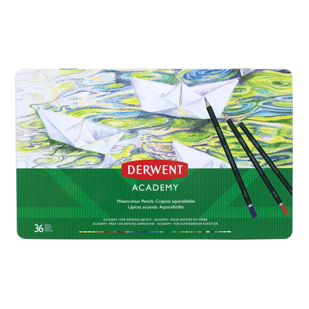 Derwent Academy Art Craft Hexagonal Watercolour Pencil Tin [36-Pieces] 1