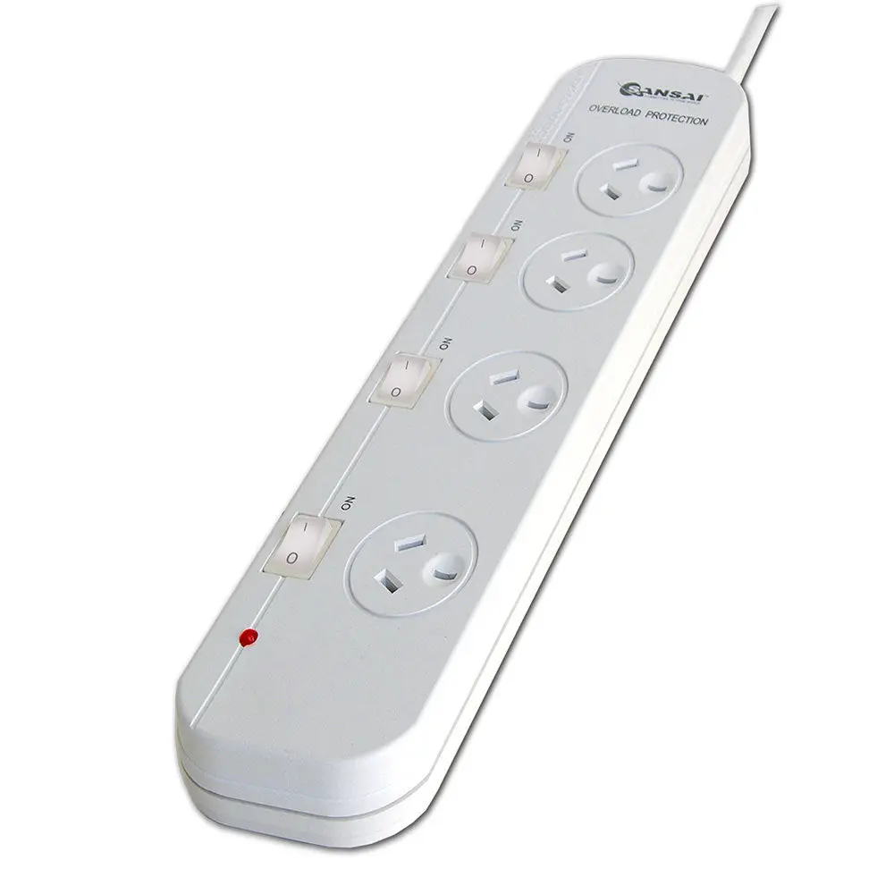 Sansai 4 Individual Switch Outlet Powerboard 1