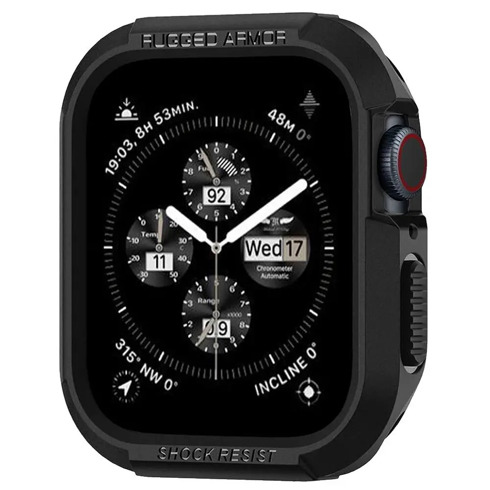 Spigen Apple Watch 45Mm 44Mm Rugged Armor Case (Black) 1