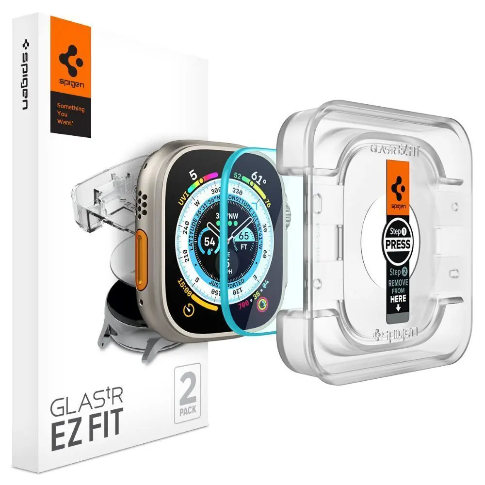 Spigen Apple Watch 49Mm Ez Fit Glas.Tr Slim Glass Screen Protector 2Pcs (Clear) 1