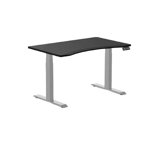 Desky Dual Ergo Edge Sit Stand Desk 120Cm Black Desktop And Grey Frame 1