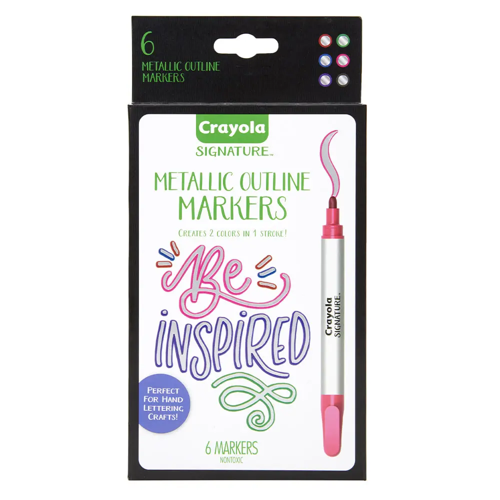 Crayola Signature Metallic Outline Markers 8+ [6-Pieces] 1