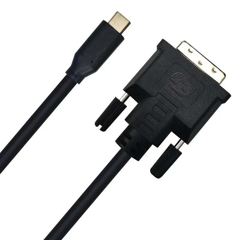 Cruxtec Ctd4k-02-Bk Usb-C Male To Dvi Male Adapter Cable Black - 2M 1