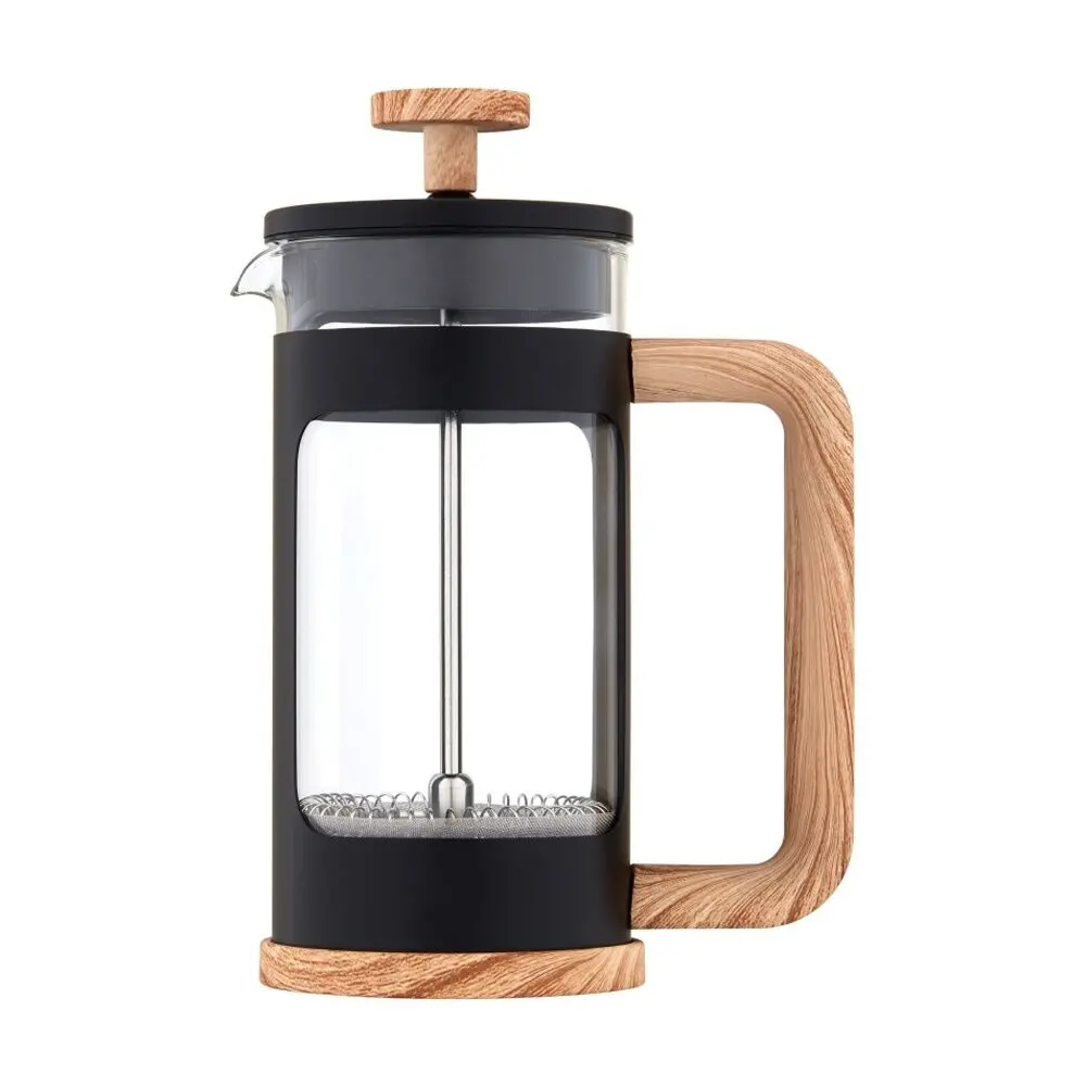 Euroline Plunger French Press Coffee Maker Durable Glass 1000Ml (Black) 1