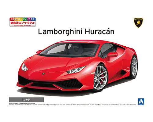 Aoshima 1/24 14 Lamborghini Huracan Red 1