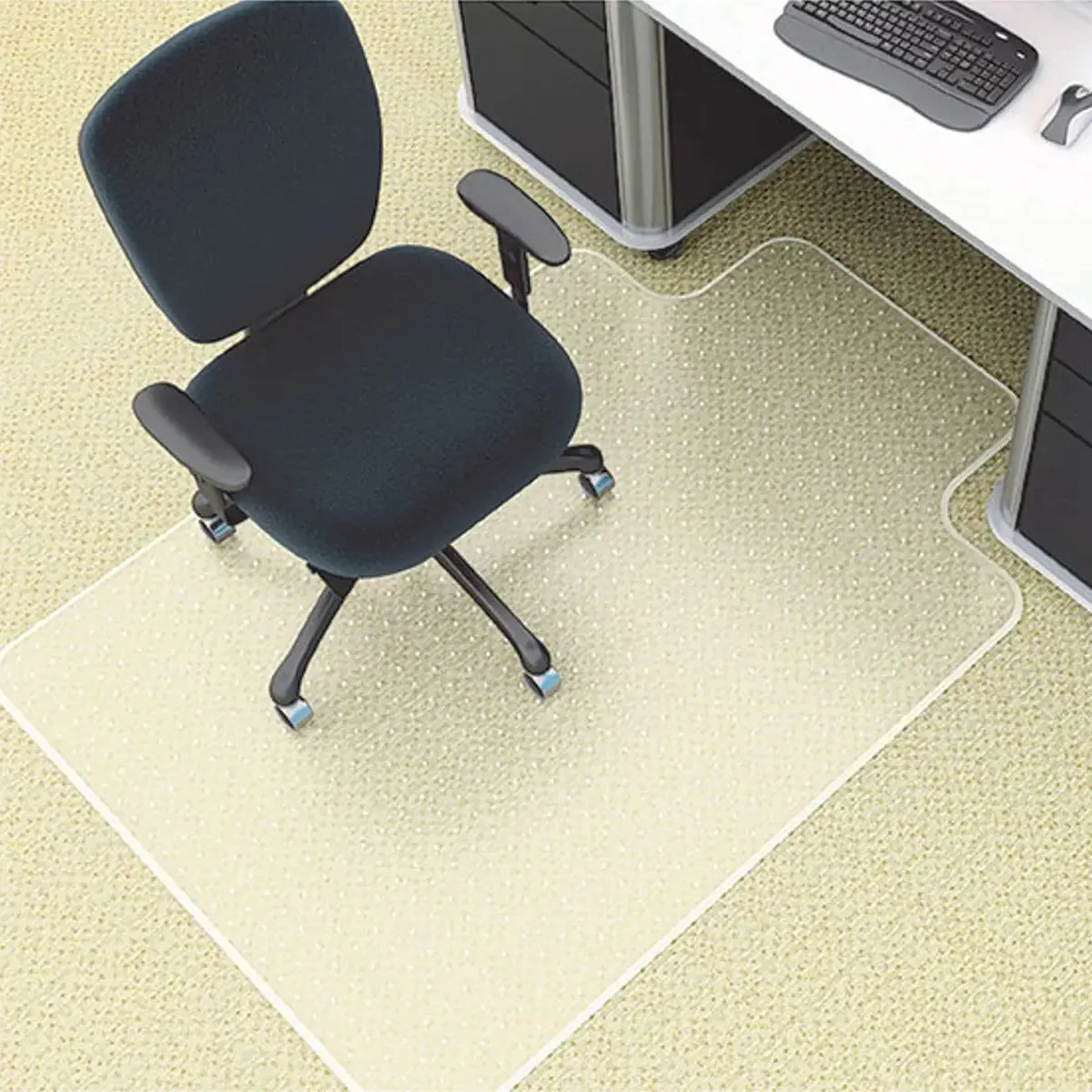 Marbig Duramat Chairmat Pvc Keyhole Carpet 910X1210mm 1