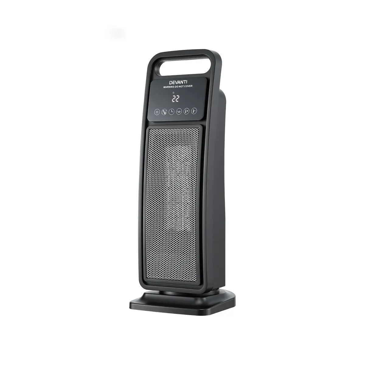 Devanti 2000W Ceramic Tower Heater Space Heaters Indoor Oscillating Black 1