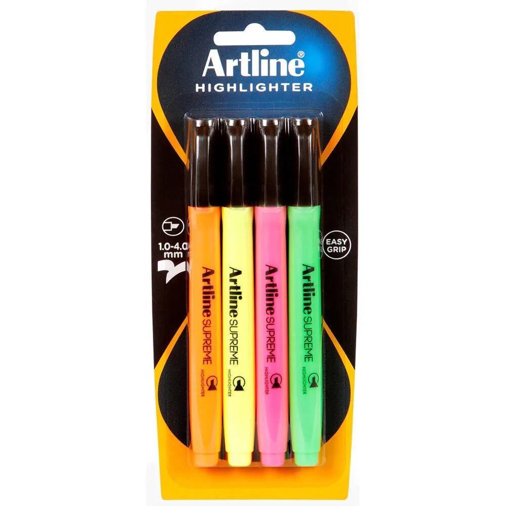 Artline Supreme Highlighter Set (Assorted Colours) [4-Pieces] 1