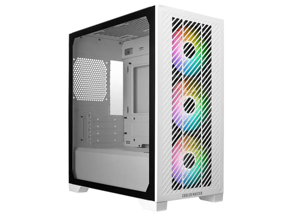 Cooler Master Elite 301 Tempered Glass Micro-Atx Case (White) 1