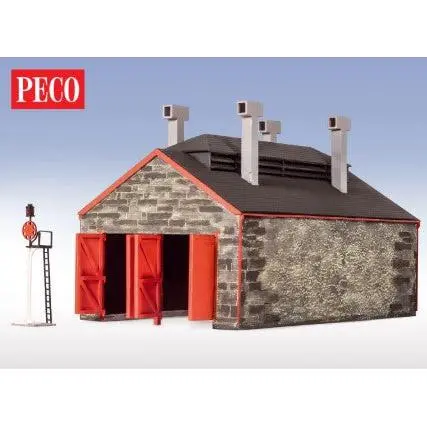 Peco Oo/Ho Stone Two Road Engine Shed Laser Cut Kit 2