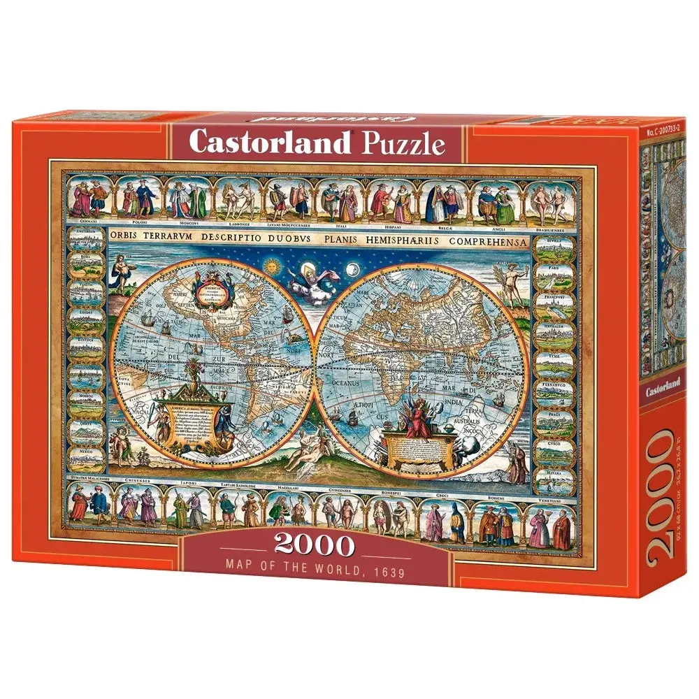 Castorland 2000-Pieces Mapc Of The World 1639 Puzzle 1