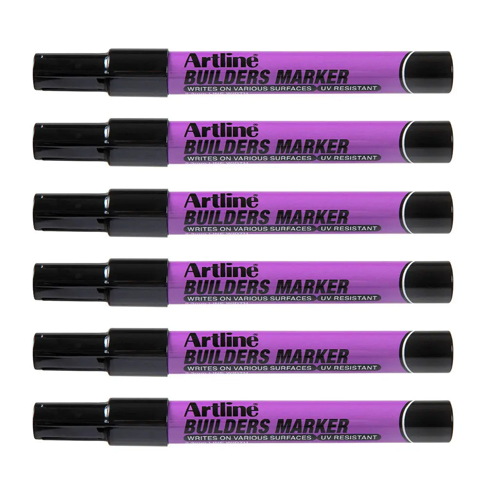 12Pk Artline Builders Permanent Marker 2.3Mm Bullet Nib - Black 1