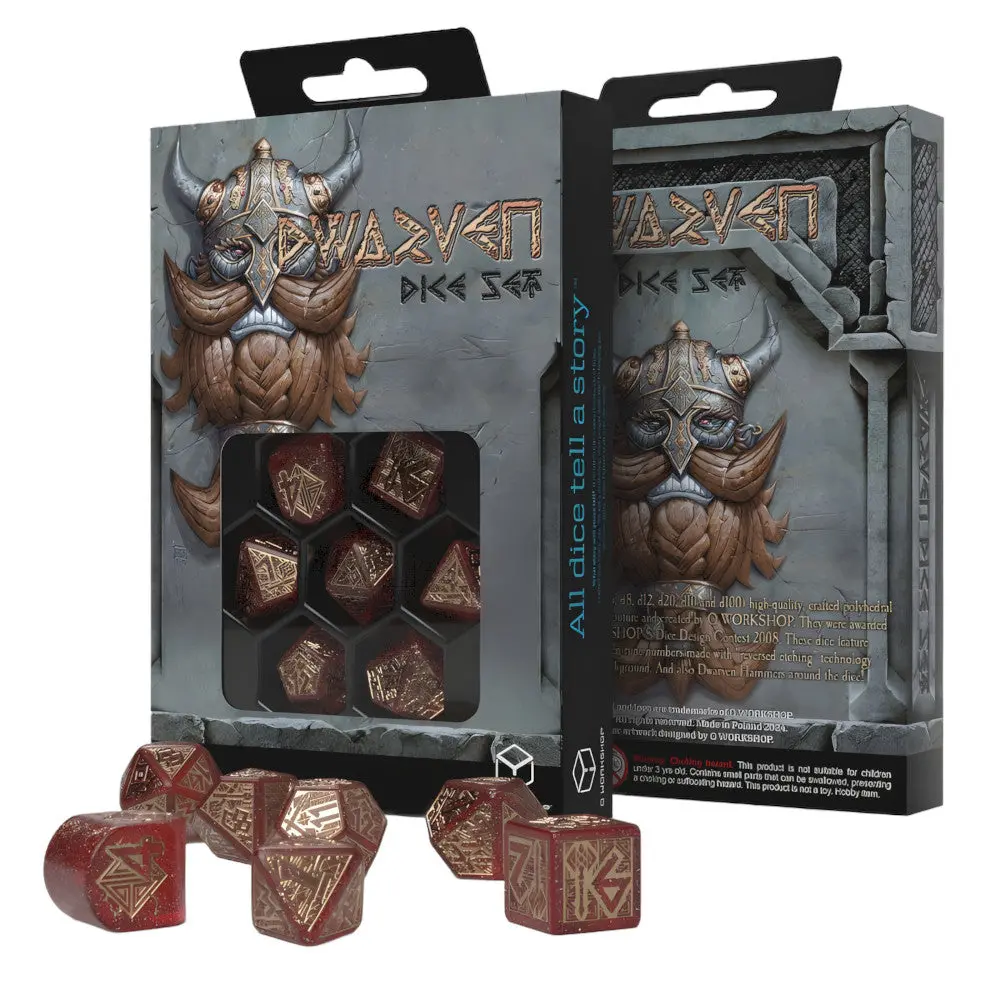 Q-Workshop D7-Die Set Dice Dwarven Dice Set Jewels 7 Dice In Display 1