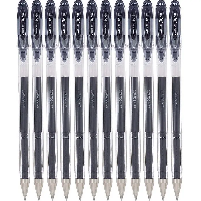 Uni-Ball Um120 Signo Gel Ink Rollerball Pens 0.7Mm Black Box 12 1