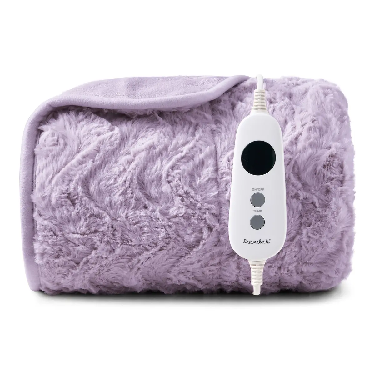 Dreamaker 500Gsm Faux Fur Electric Heated Throw Blanket [130X160cm] (Lavender) 1