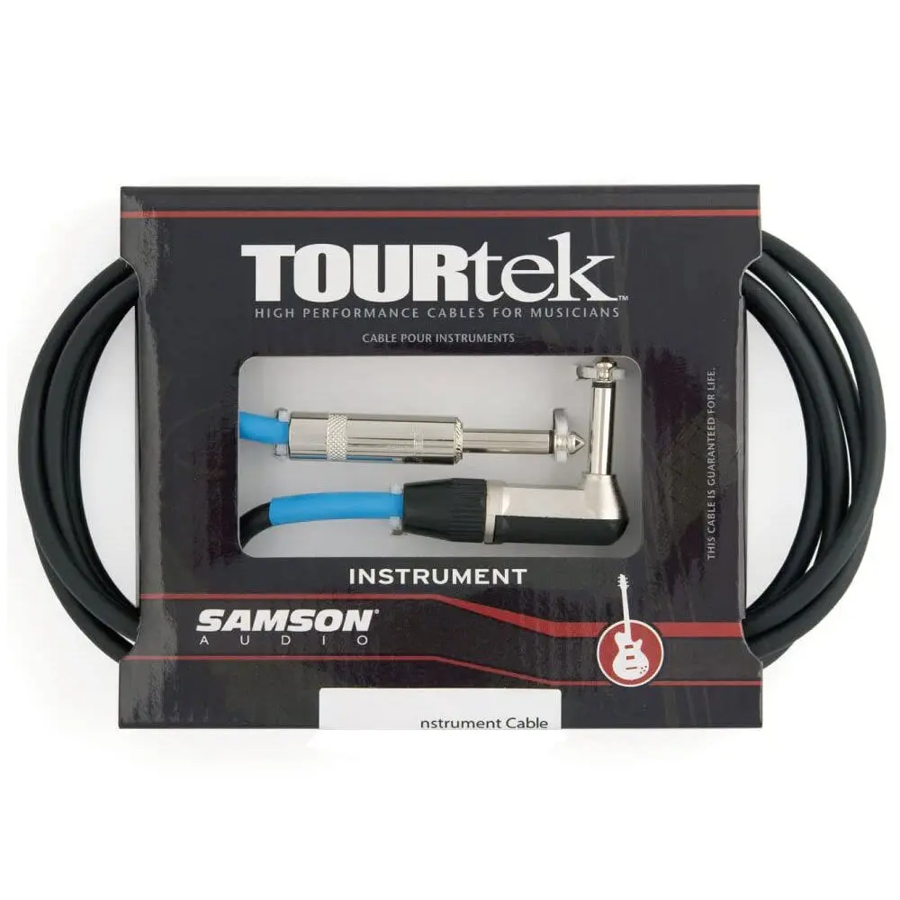 Samson Tourtek Instrument Cable 0.92M – 1/4" Ts To Right-Angle (Black) 1