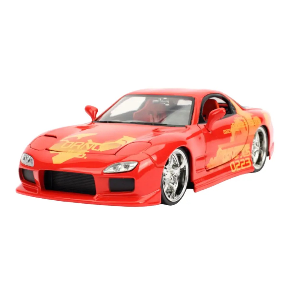 Jada 1:24 Scale Fast & Furious Orange Julius '93 Mazda Rx-7 Diecast Model Toy 1