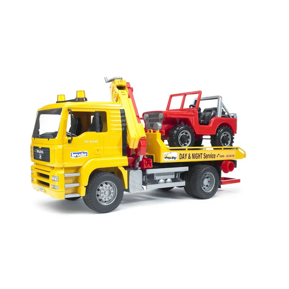 Bruder Licensed 1:16 Scale Man Tga Breakdown Truck With Cross Country Vehicle Model Yellow 1