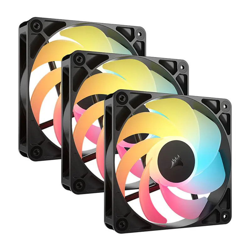 Corsair Rs120-R Argb 120Mm Pwm Reverse Fan 3-Pack (Black) 1