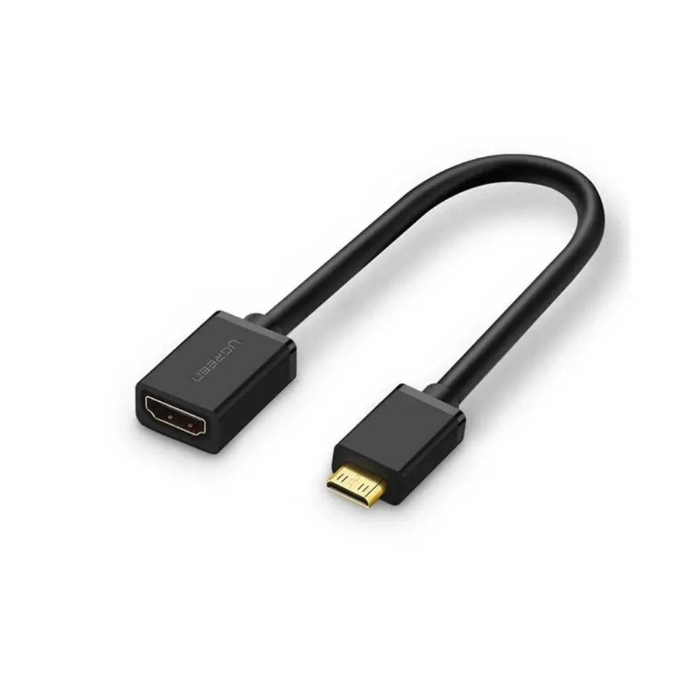 Ugreen Mini Hdmi Male To Hdmi Female Adapter Cable - 22Cm (Black) 1