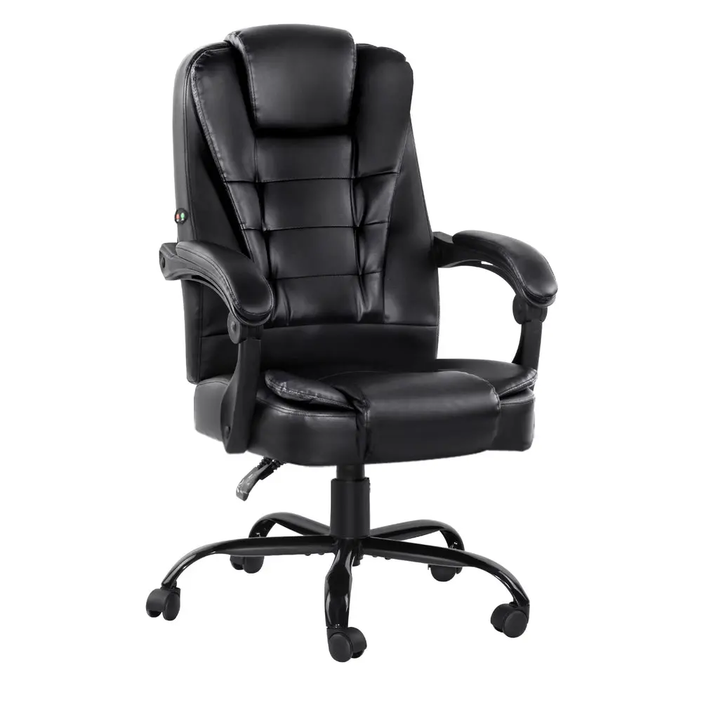 Artiss Massage Office Chair Executive Computer Gaming Chairs Pu Leather (Black) 1