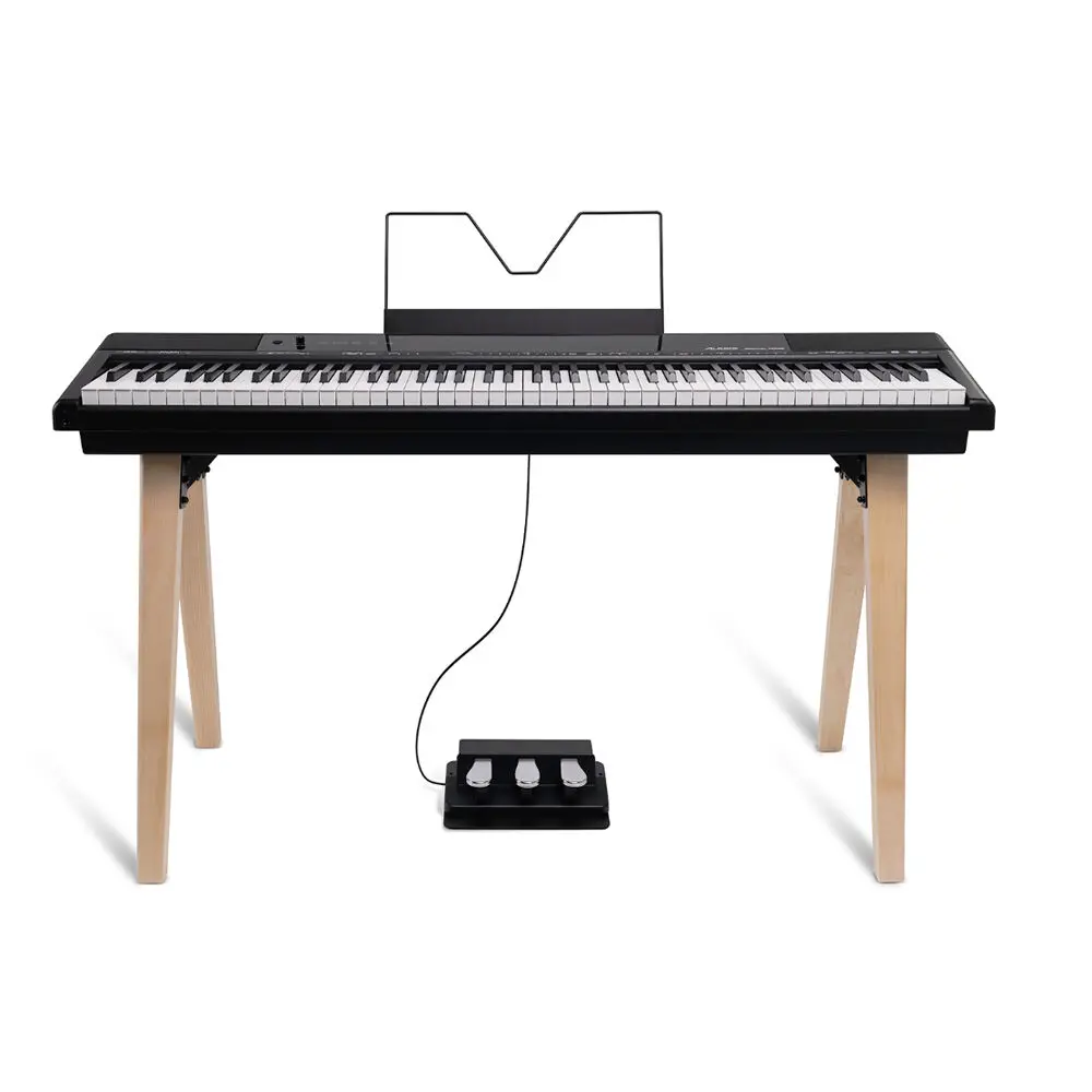 Alesis Recital Home Contemporary 88 Key Digital Piano With Wood Stand Black 1