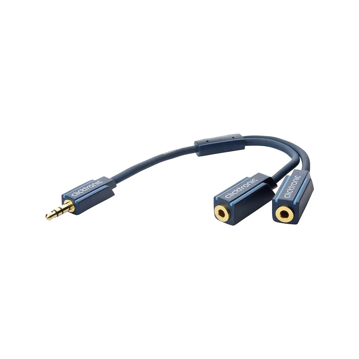 Clicktronic 3.5 Dual Aux Cable 0.1M (Black) 1