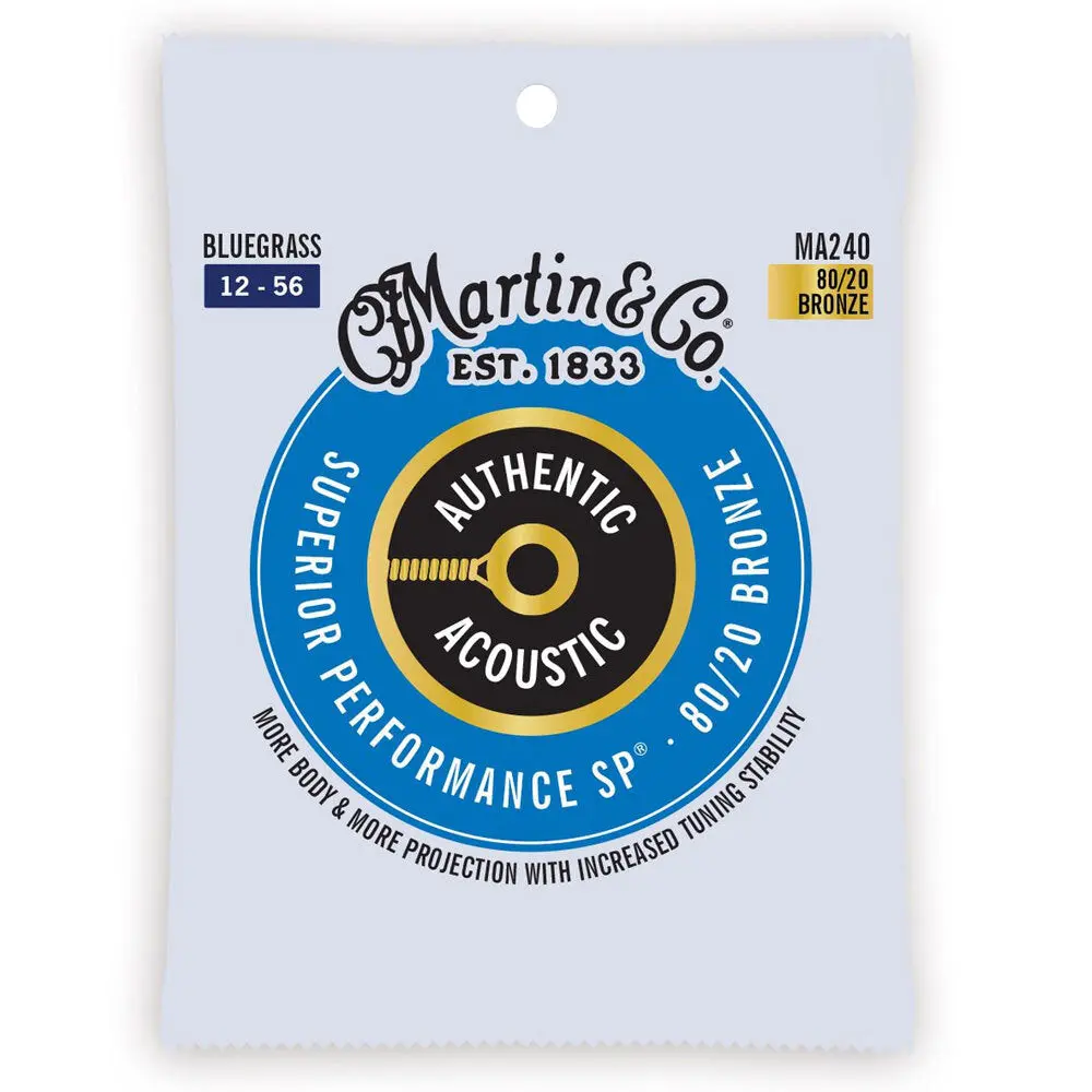 Martin Guitar Ma240 Authentic Acoustic Strings 80/20 Bronze Bluegrass 1