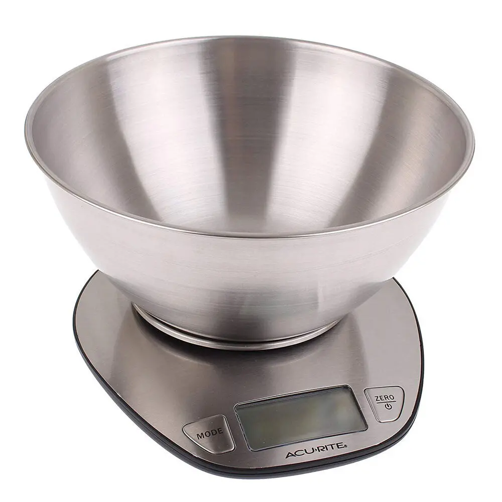 Acurite Stainless Steel Digital Food/Cooking Scale With 5Kg/1G Bowl 1