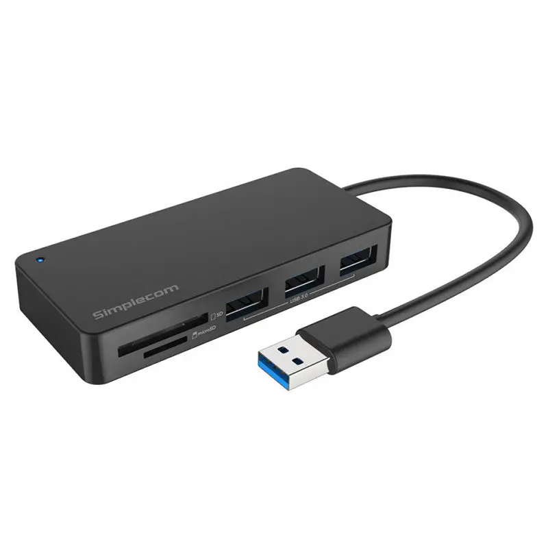 Simplecom 3 Port Usb 3.0 Hub With Dual Slot Sd Microsd Card Reader (Ch368) 1