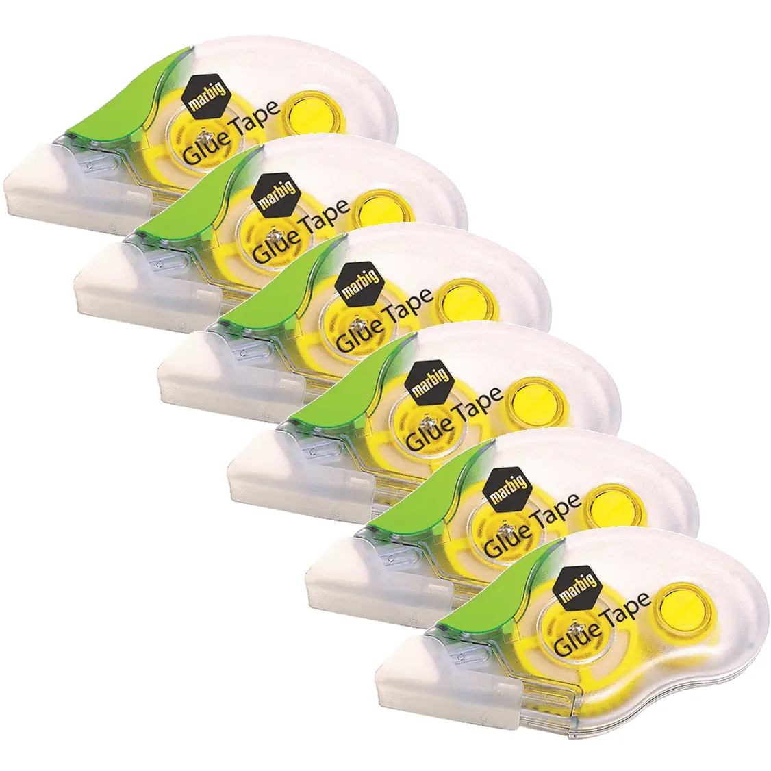 Marbig Glue Tape 8.4Mmx10m Transparent Dispenser 6 Pack 1
