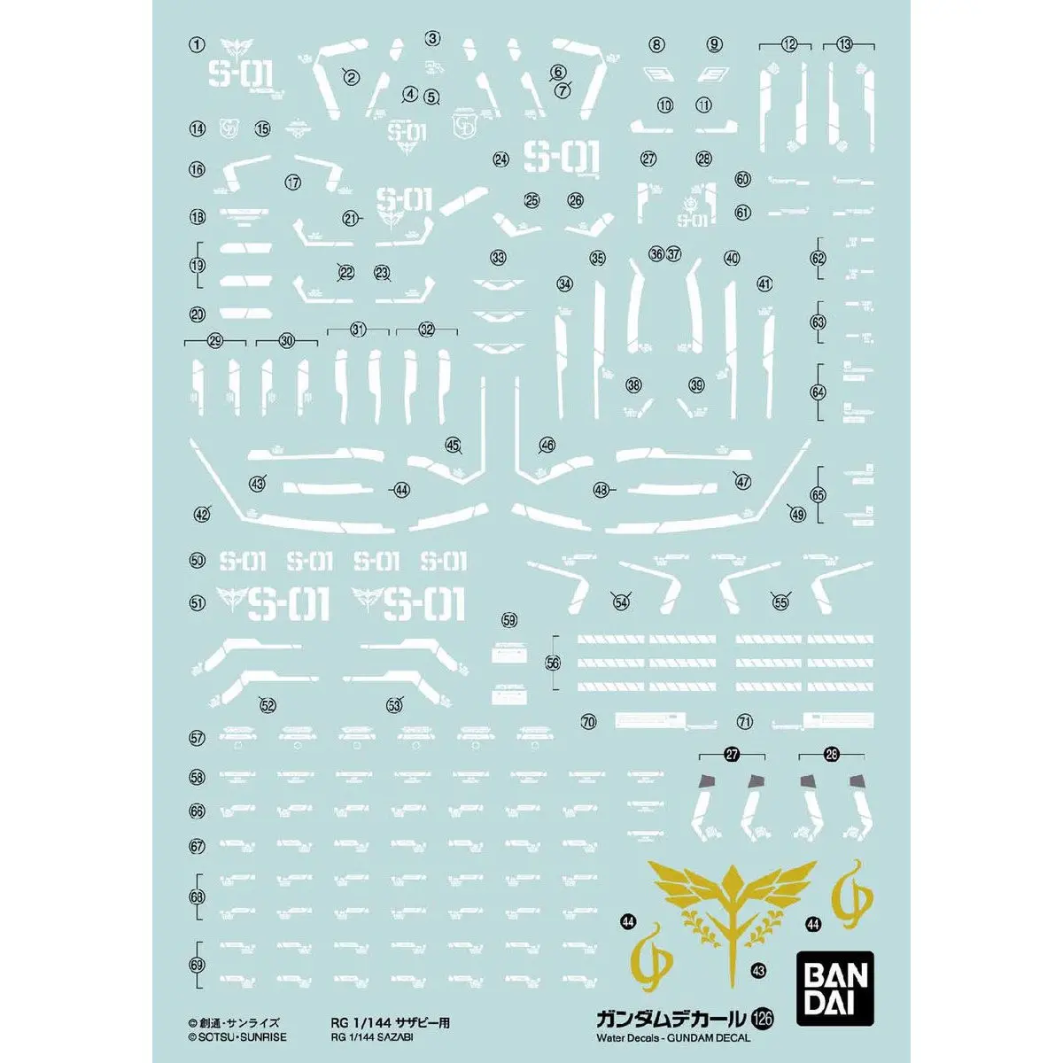 Gundam Decal 126 Rg 1/144 Sazabi 1