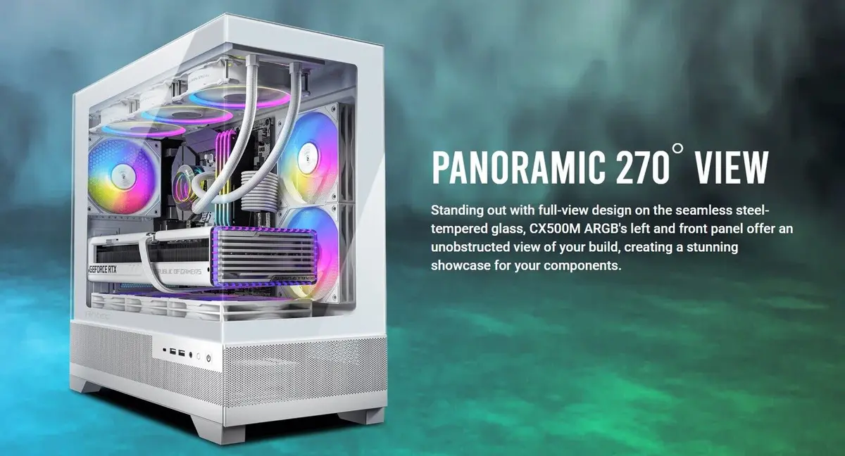 Antec Cx500m Argb Micro-Atx Gaming Case (White) 2