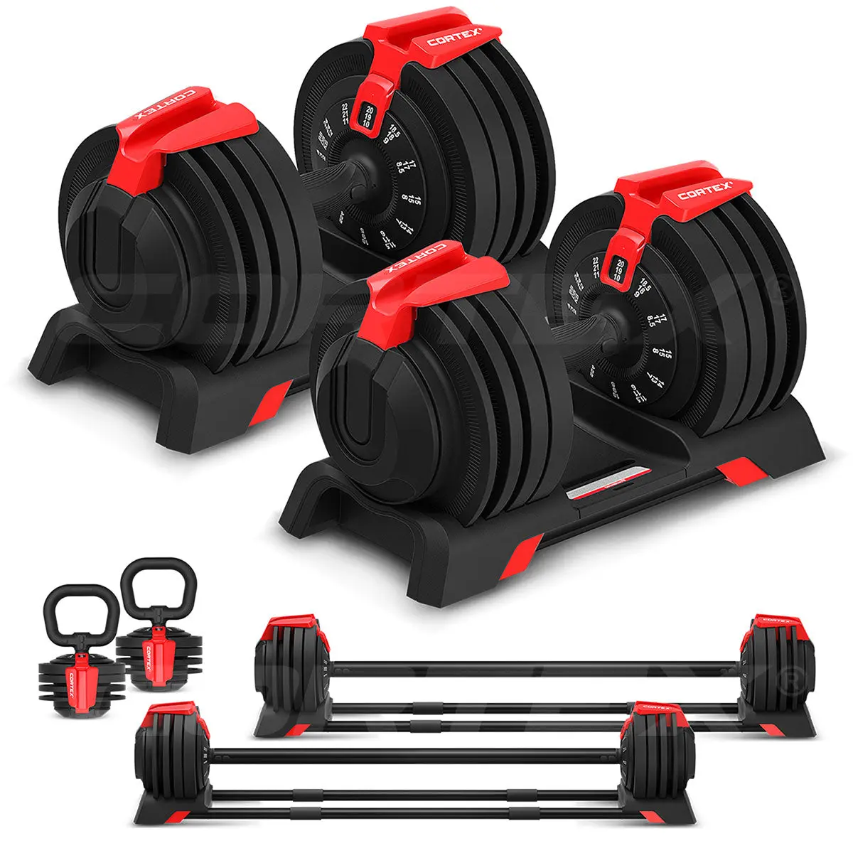 Cortex Revolock V2 Adjustable Dumbbell Set 48Kg 1