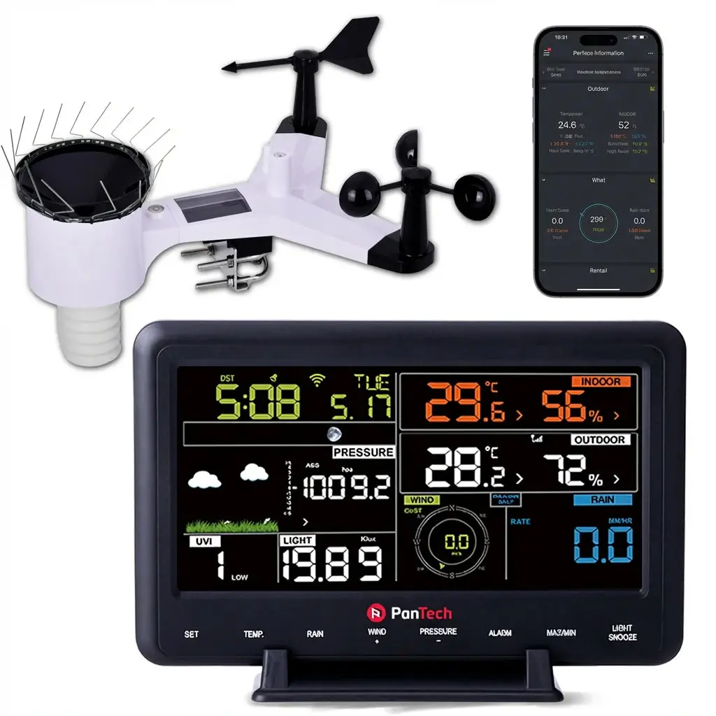 Pantech Gen2 Pt-Wh2900 Solar Powered Wifi Wireless Weather Station 6.8" Display 1