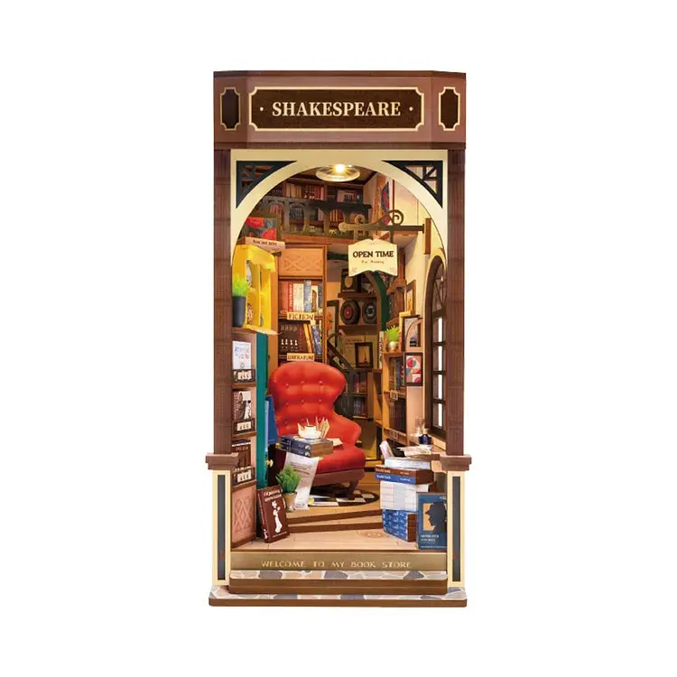 Robotime Diy Bookends Kit Bookstore 1