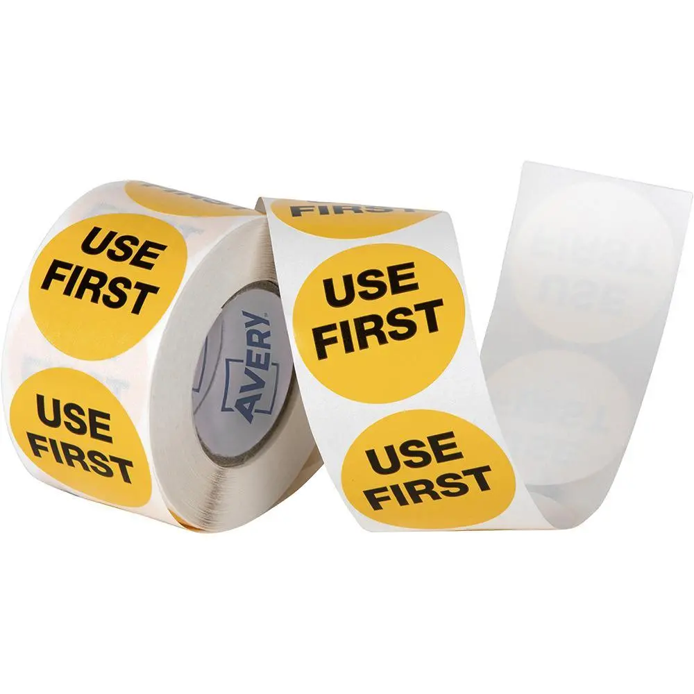 Avery 937343 Removable Use First Label 40Mm Yellow/Black Box 500 1