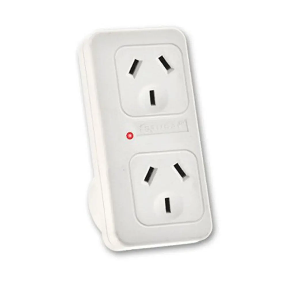 Sansai Vertical Up Powerpoint Double Adaptor/Outlet Power Board Splitter 1