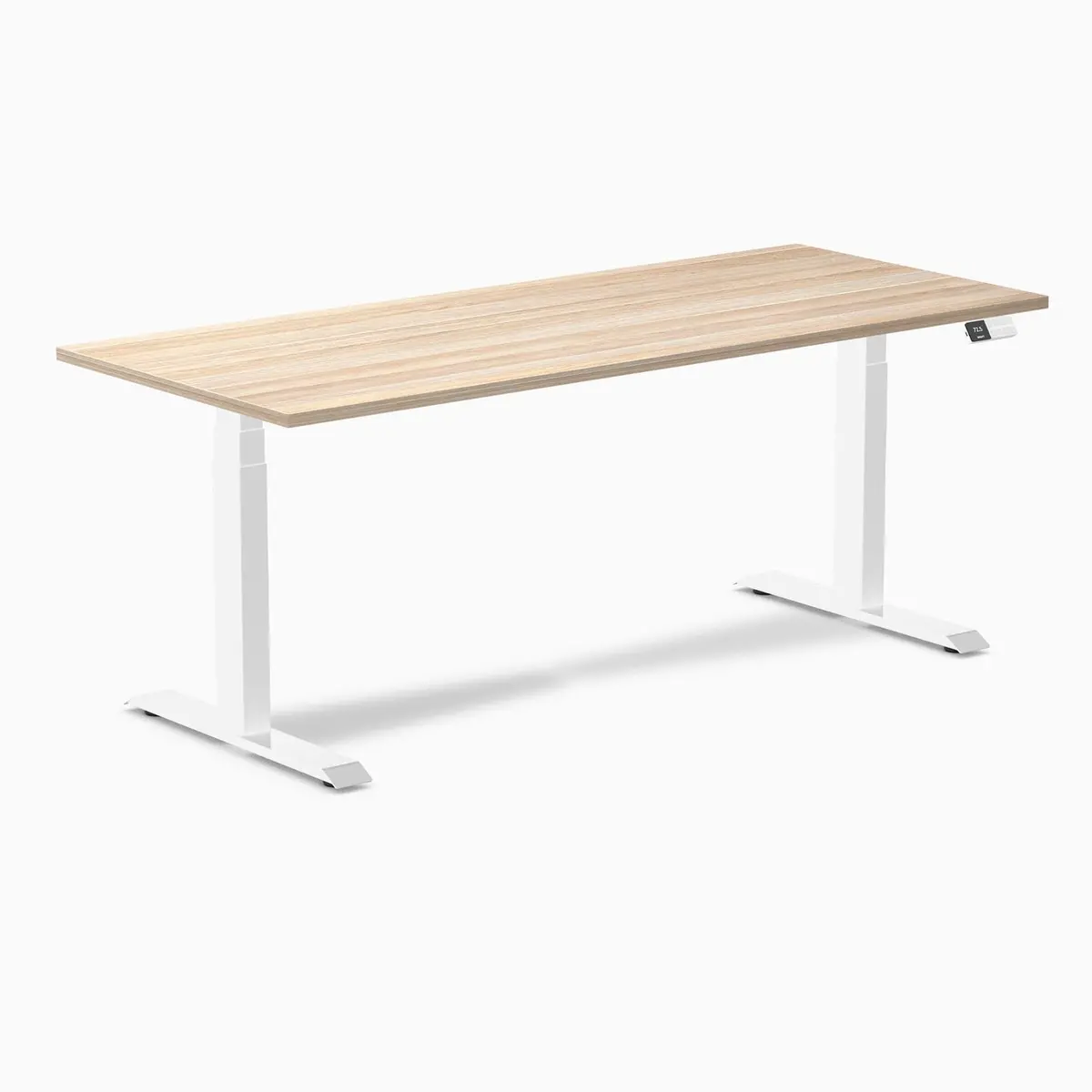Desky Dual Melamine Sit Stand Desk 200Cm Black Desktop And Matte Black Frame 1