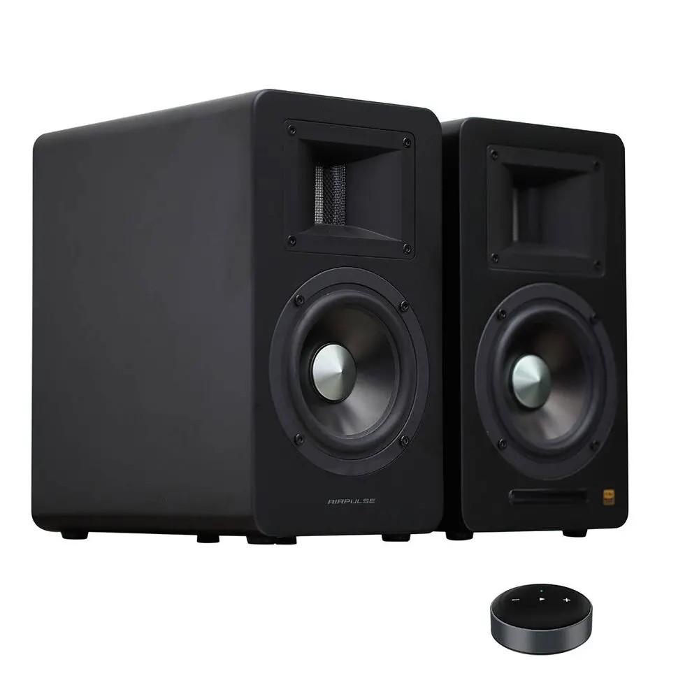 Airpulse A100 Active Wireless Speakers With Wiim Mini (Matte Black) 1