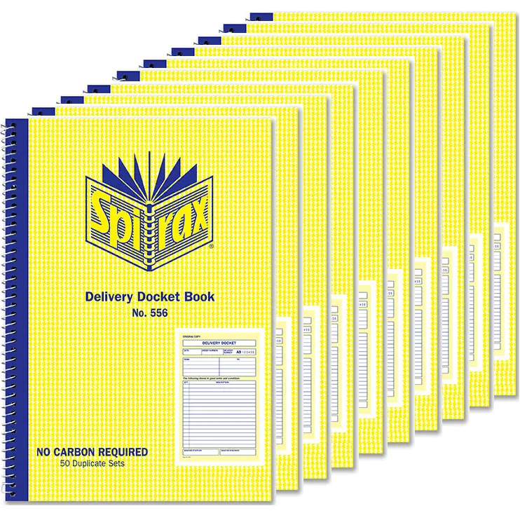 Spirax 556 Delivery Book 207X144mm No Carbon Pack 10 Bulk 1